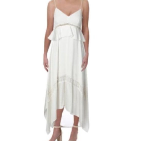 NEW Rachel Zoe Astrid Dress Lace Ecru White Handkerchief Hem Designer Wedding